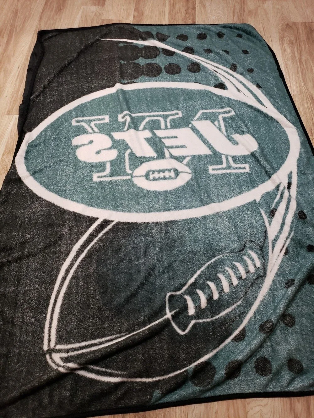 Vintage NFL Heavy Big NY Jets Blanket 80x60 Football Fans